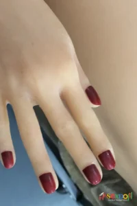 bbw love doll dark red polish blonde hair neutral background freckles