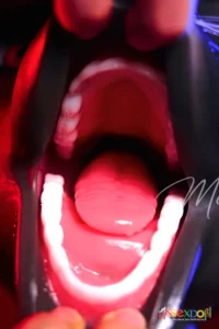 Black Panther Furry Sex Doll black hair dark background red neon pants