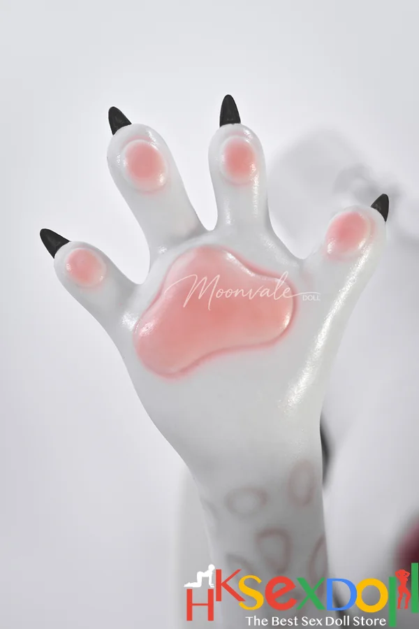 white leopard bambola sessuale 165cm Coppa D | Bambola antropomorfa da ufficio ispirata al mondo furry, personaggio “Cat Girl” #Bianca - real-life ambient light view