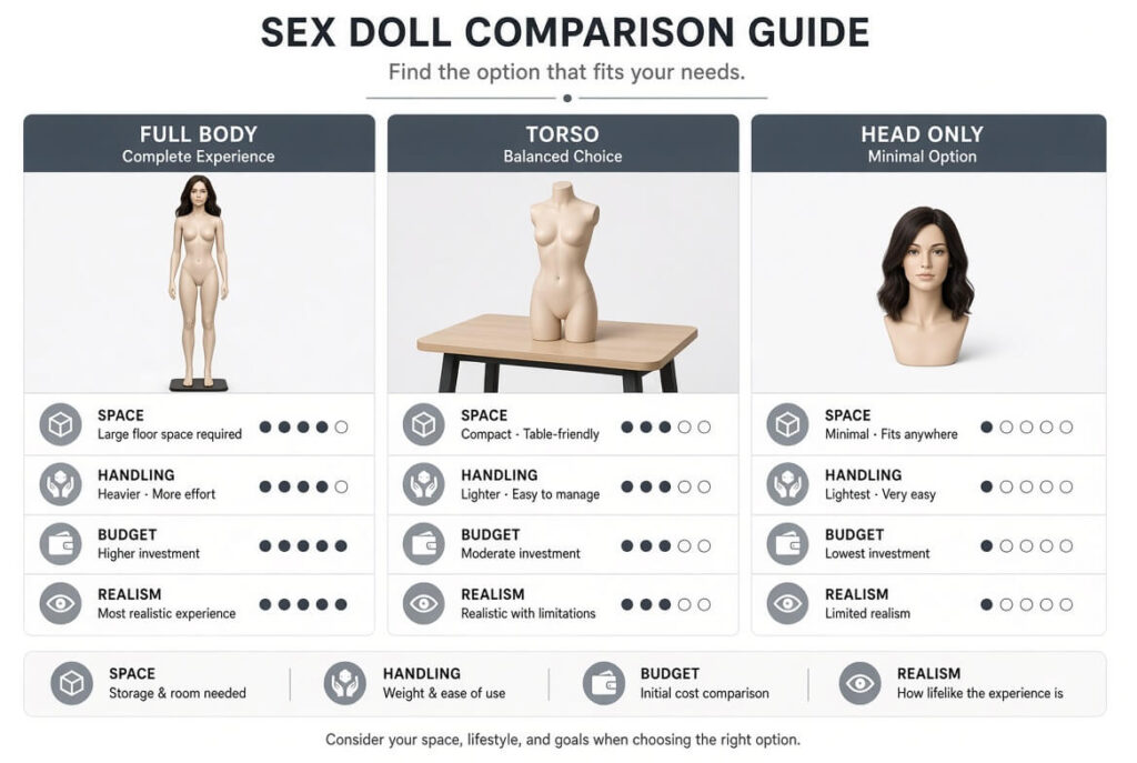 Comparison of TPE and silicone sex doll materials and features.