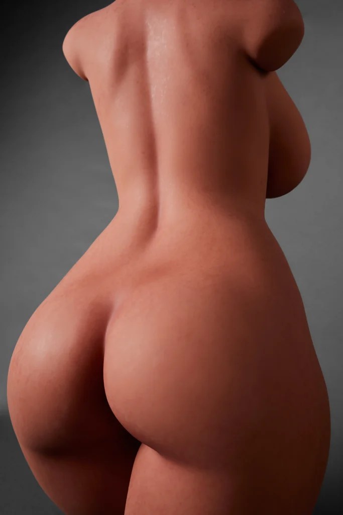 80cm Black E Cup Silicone Torso Sex Doll with Full Hips – ULW 883 - real life skin finish