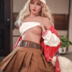 163 cm bambola sessuale 163 cm/5 piedi e 4 pollici, coppa B, corporatura slanciata, pelle abbronzata, in silicone – Ellie